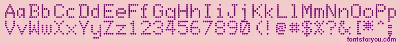 Police DotmatrixRegular – polices violettes sur fond rose