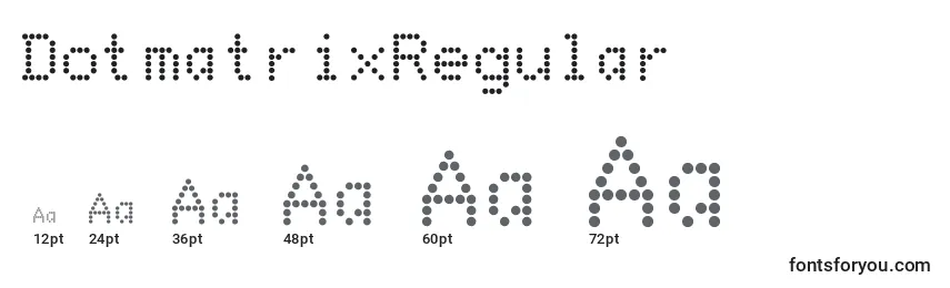 DotmatrixRegular Font Sizes