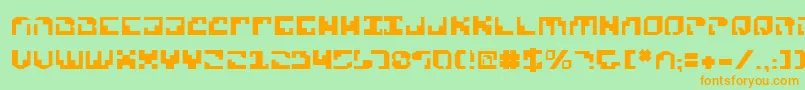 Xenov2-Schriftart – Orangefarbene Schriften auf grünem Hintergrund