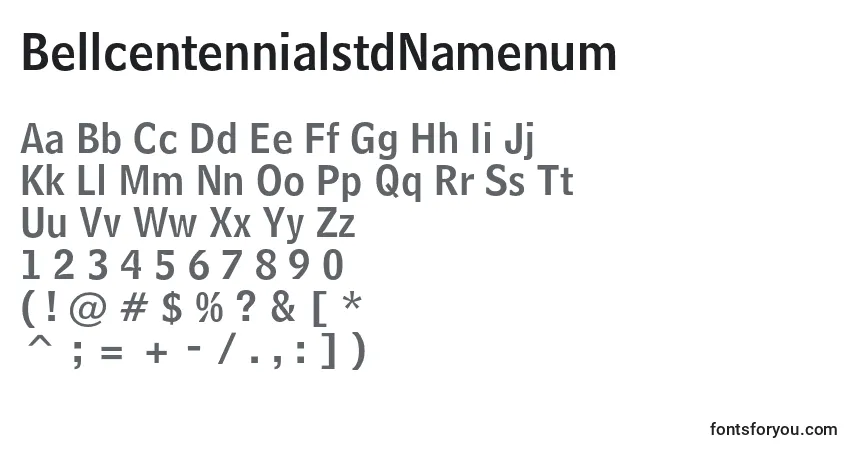 A fonte BellcentennialstdNamenum – alfabeto, números, caracteres especiais