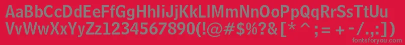 フォントBellcentennialstdNamenum – 赤い背景に灰色の文字