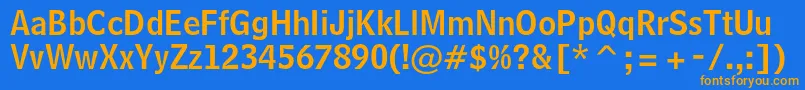 Weitere Informationen zur BellcentennialstdNamenum-Schriftart BellcentennialstdNamenum-Schriftart – Orangefarbene Schriften auf blauem Hintergrund