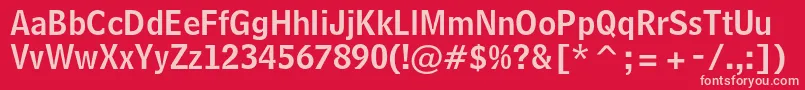 BellcentennialstdNamenum Font – Pink Fonts on Red Background