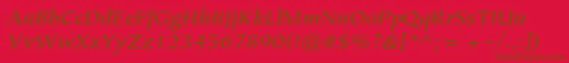 TiepolostdBolditalic Font – Brown Fonts on Red Background