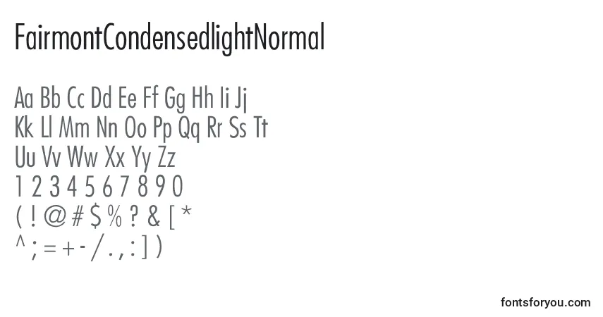 Шрифт FairmontCondensedlightNormal – алфавит, цифры, специальные символы