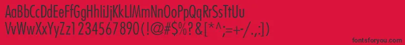 Czcionka FairmontCondensedlightNormal – czarne czcionki na czerwonym tle