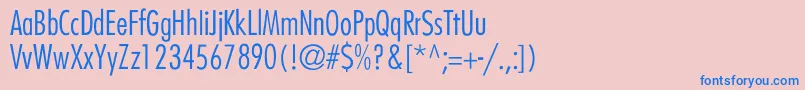 FairmontCondensedlightNormal Font – Blue Fonts on Pink Background