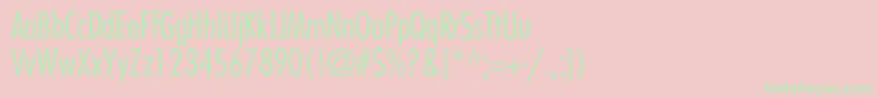 FairmontCondensedlightNormal Font – Green Fonts on Pink Background