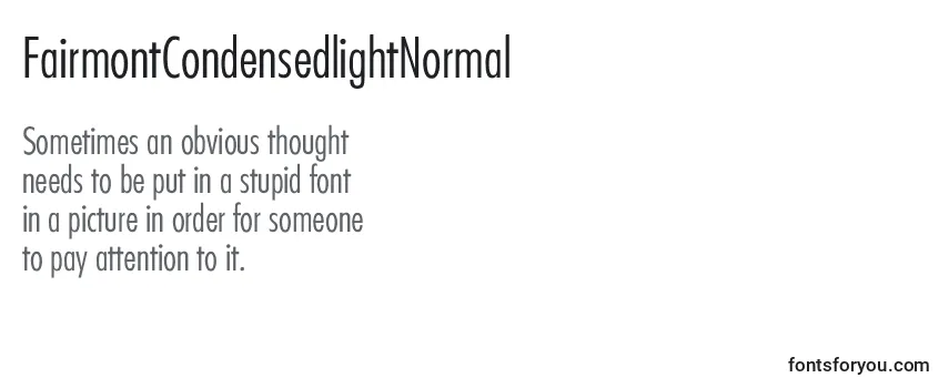 Review of the FairmontCondensedlightNormal Font