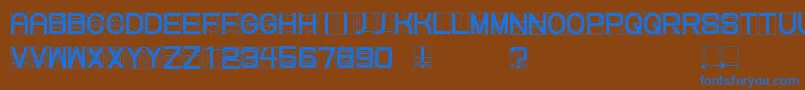 フォントKnotty – 茶色の背景に青い文字