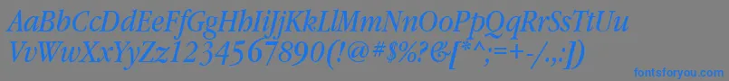 GaramondbooknarrowgttItalic Font – Blue Fonts on Gray Background