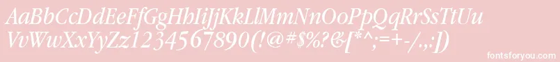 フォントGaramondbooknarrowgttItalic – ピンクの背景に白い文字