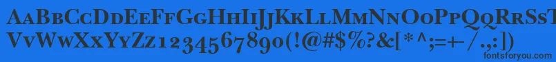 BaskervilleSmallCapsSsiBoldSmallCaps Font – Black Fonts on Blue Background