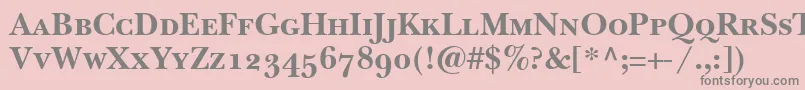フォントBaskervilleSmallCapsSsiBoldSmallCaps – ピンクの背景に灰色の文字