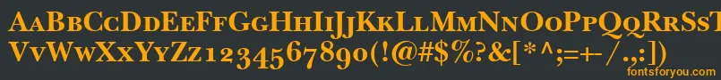 Шрифт BaskervilleSmallCapsSsiBoldSmallCaps – оранжевые шрифты на чёрном фоне