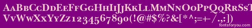 Шрифт BaskervilleSmallCapsSsiBoldSmallCaps – розовые шрифты на фиолетовом фоне