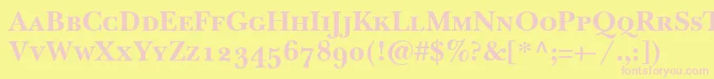 BaskervilleSmallCapsSsiBoldSmallCaps Font – Pink Fonts on Yellow Background