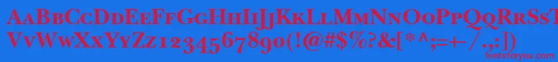 BaskervilleSmallCapsSsiBoldSmallCaps Font – Red Fonts on Blue Background