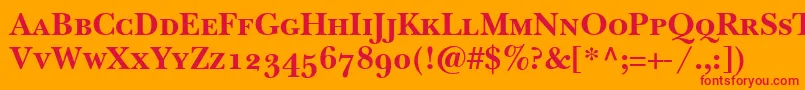 BaskervilleSmallCapsSsiBoldSmallCaps Font – Red Fonts on Orange Background