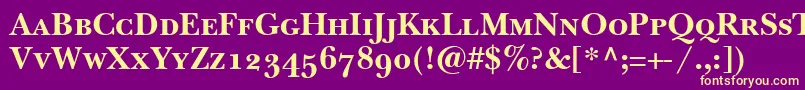 BaskervilleSmallCapsSsiBoldSmallCaps Font – Yellow Fonts on Purple Background