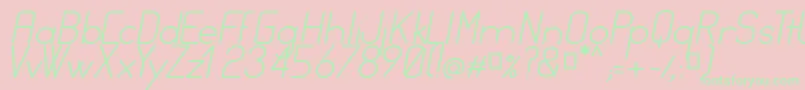 FocusItalic Font – Green Fonts on Pink Background