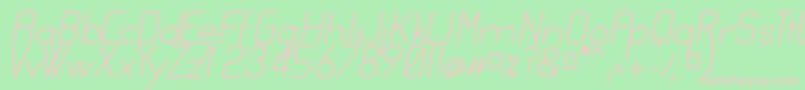 FocusItalic Font – Pink Fonts on Green Background