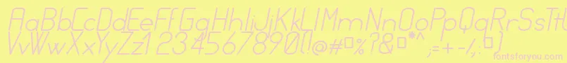 FocusItalic Font – Pink Fonts on Yellow Background