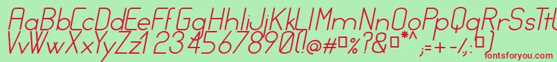 FocusItalic Font – Red Fonts on Green Background