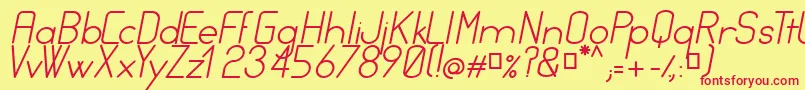 FocusItalic Font – Red Fonts on Yellow Background