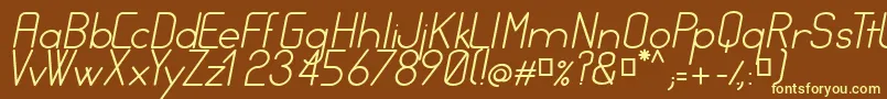 FocusItalic Font – Yellow Fonts on Brown Background