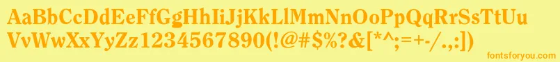 BondolineHeavy Font – Orange Fonts on Yellow Background