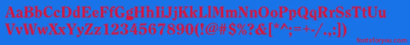 Weitere Informationen zur BondolineHeavy-Schriftart BondolineHeavy-Schriftart – Rote Schriften auf blauem Hintergrund