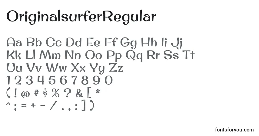 Schriftart OriginalsurferRegular – Alphabet, Zahlen, spezielle Symbole
