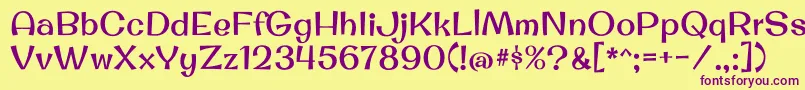 OriginalsurferRegular Font – Purple Fonts on Yellow Background