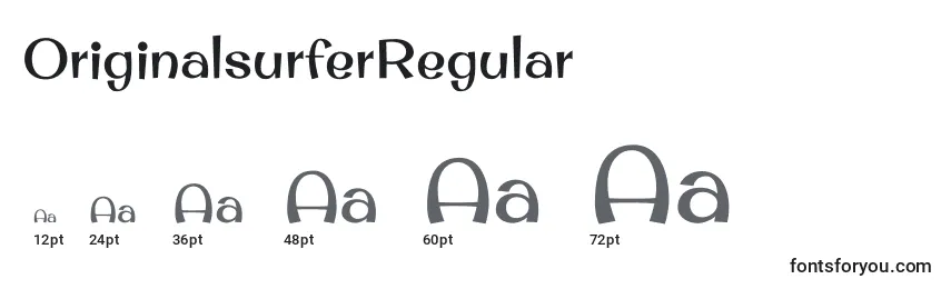 Размеры шрифта OriginalsurferRegular