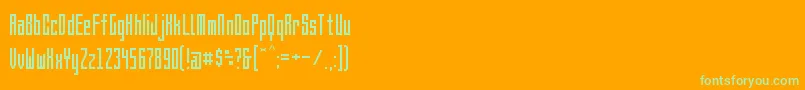 BrightontwoSquareNbp-Schriftart – Grüne Schriften auf orangefarbenem Hintergrund