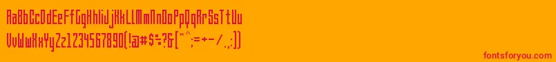 BrightontwoSquareNbp-Schriftart – Rote Schriften auf orangefarbenem Hintergrund