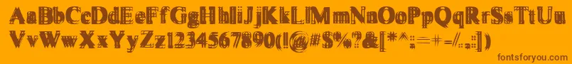 Vibrato-fontti – ruskeat fontit oranssilla taustalla