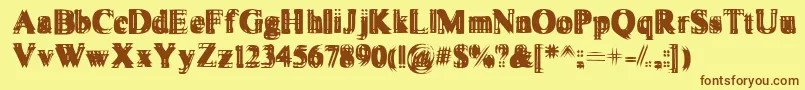 Lisätietoja Vibrato-fontista Vibrato-fontti – ruskeat fontit keltaisella taustalla
