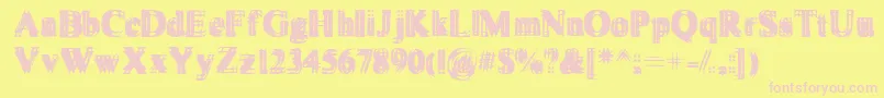 Vibrato-Schriftart – Rosa Schriften auf gelbem Hintergrund