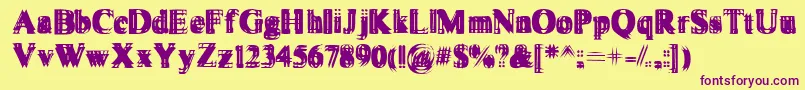 Vibrato Font – Purple Fonts on Yellow Background