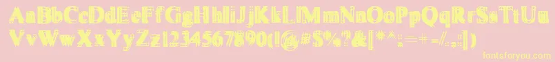 Police Vibrato – polices jaunes sur fond rose