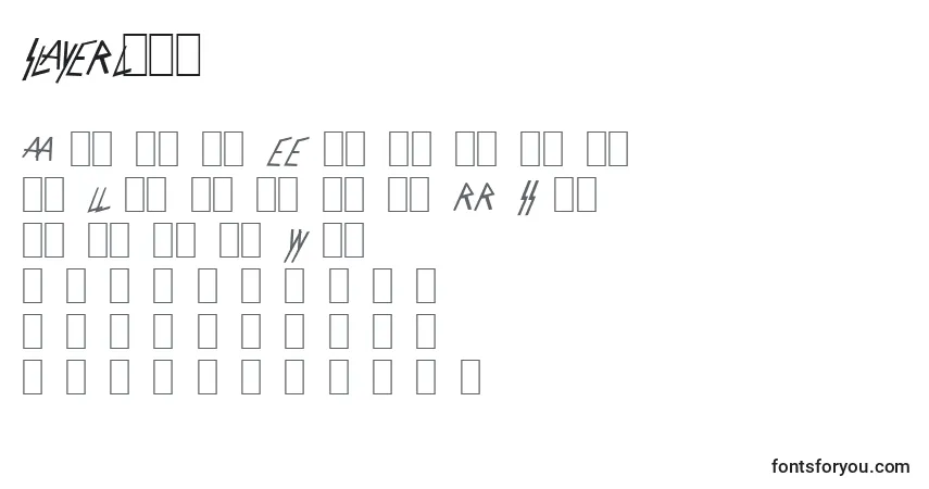 Schriftart SlayerLogo – Alphabet, Zahlen, spezielle Symbole