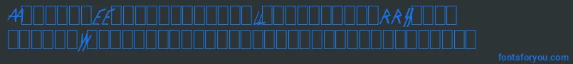 Fonte SlayerLogo – fontes azuis em um fundo preto