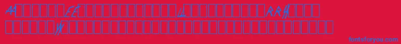 SlayerLogo Font – Blue Fonts on Red Background