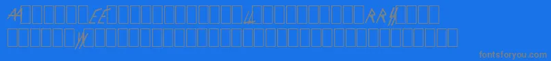 SlayerLogo-Schriftart – Graue Schriften auf blauem Hintergrund