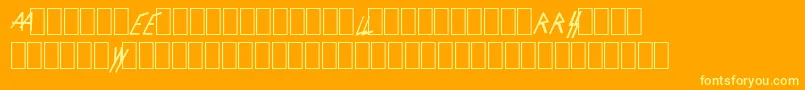 Fonte SlayerLogo – fontes amarelas em um fundo laranja