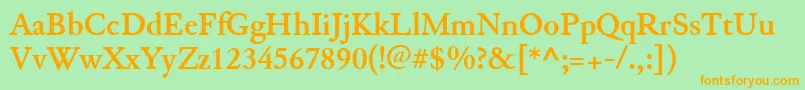 JunicodeBold Font – Orange Fonts on Green Background