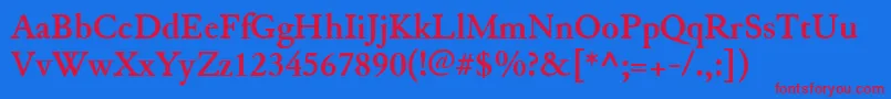 JunicodeBold Font – Red Fonts on Blue Background