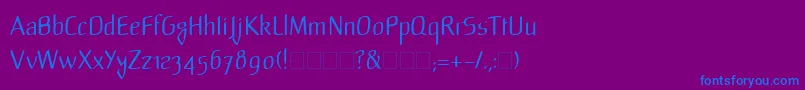 LinotypeMild Font – Blue Fonts on Purple Background